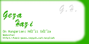 geza hazi business card